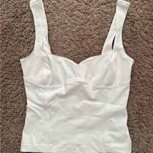 Free People White Sleeveless Bustier Tank Top
